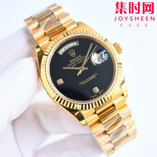 新款震撼发布 ROLEX 劳力士 星期日历型 日志36mm 宝石盘系列中性腕表，36男女皆可佩戴 无字天书 黑玛瑙 让你过目不忘！ 商品图1