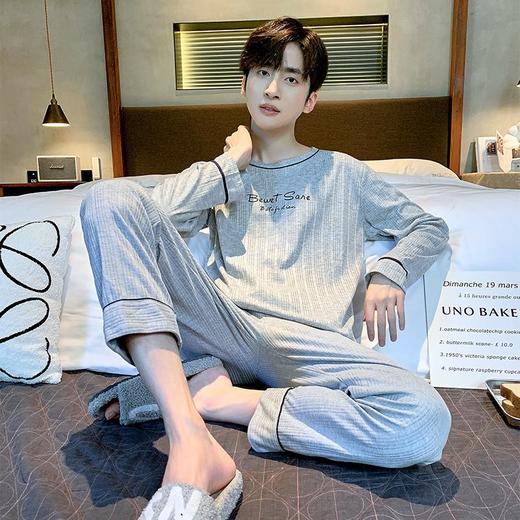 秋季新款睡衣男士春秋款长袖青少年男生男款大码学生秋季家居服套装运动秋冬款 商品图4