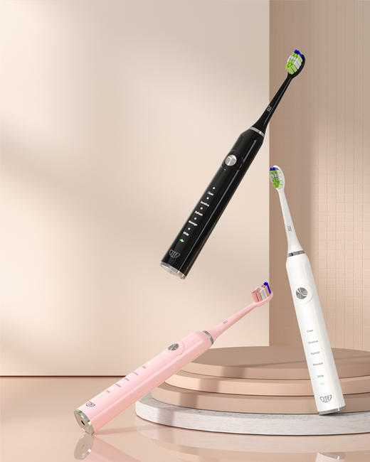 JTF电动牙刷P200 成人软毛全自动声波无线无线感应充电式 黑色/白色/粉色/薄荷绿 商品图2