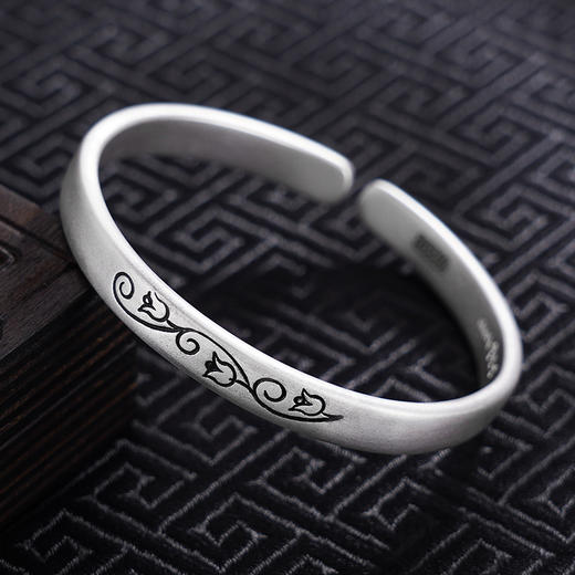 【铃兰醉卧】子佩集S999银手工手镯原创设计【55072202】2407 商品图1