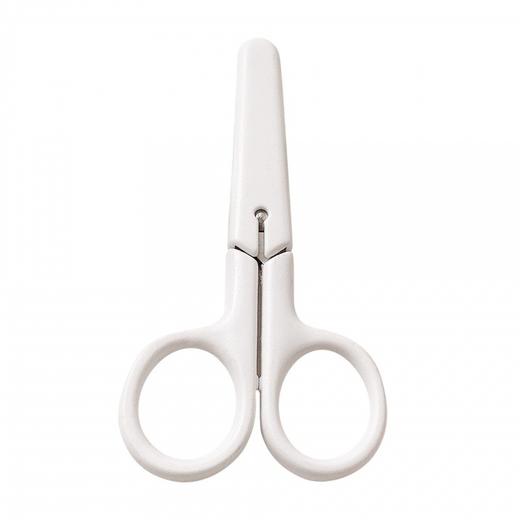 简洁白色便携式手工剪刀不锈钢美工带盖子安全剪刀儿童学生剪刀 商品图4