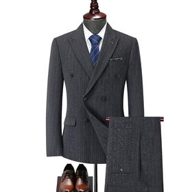 【商城同款】【新款DDS】大依优型大码西装休闲西服马甲三件套套装西裤外套裤子加肥加大肥佬休闲商务上衣男士胖子正装西装