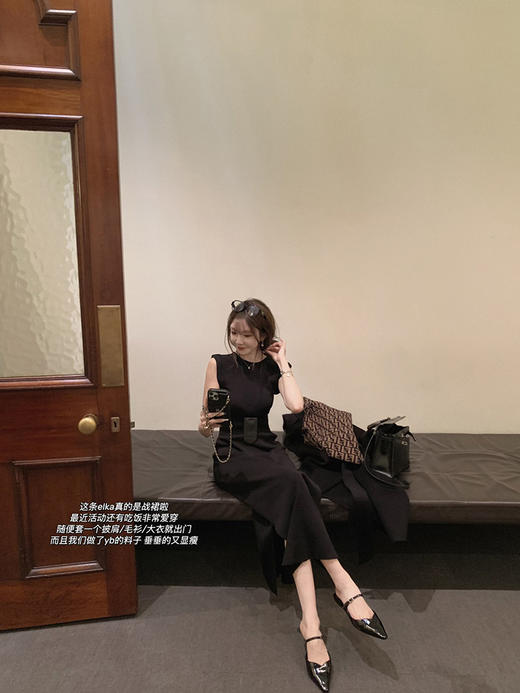 金蘑菇菇 Reine&La rue千金小狐/轻奢狐狸毛皮草外套+针织连衣裙 商品图6