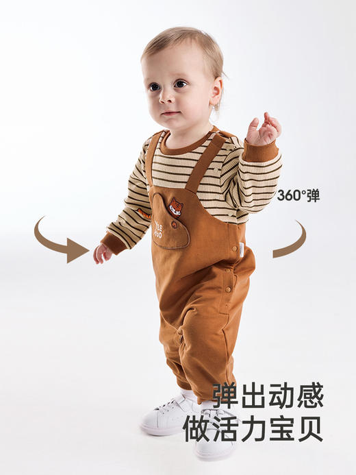 英氏婴儿连身衣秋季长袖外出男童爬服2024新款包屁衣YRHAJ3Q558A 商品图1