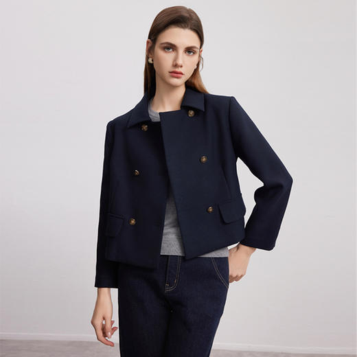 【短款双排扣西装外套】24年秋季新品女士时尚通勤商务西装小外套 商品图3
