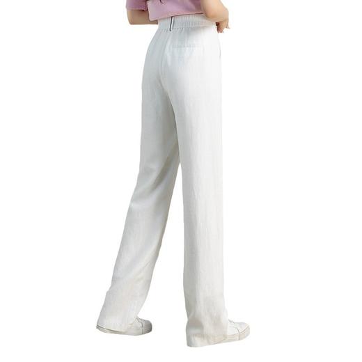 丁摩 天丝亚麻阔腿裤女宽松休闲长裤显瘦直筒拖地裤透气舒适高腰裤子4ZF-11801 商品图4