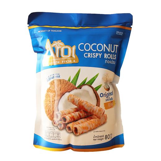 泰国 Aroi阿罗伊原味香脆椰子蛋卷80g 商品图0