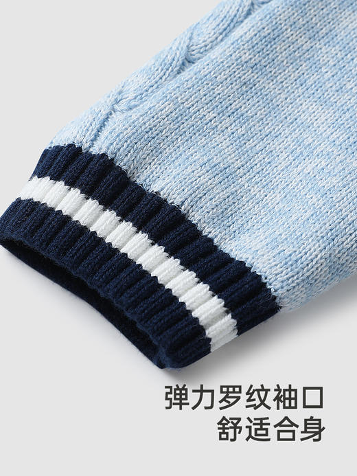 英氏儿童毛衣外套秋冬保暖针织衫纯棉男童2024新款YRWWJ3Q561A 商品图3