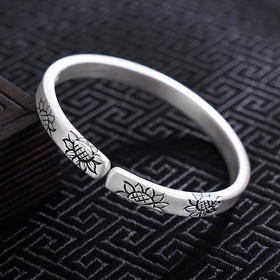 【欣欣向荣】子佩集S999银手工手镯原创设计【55072215】2407