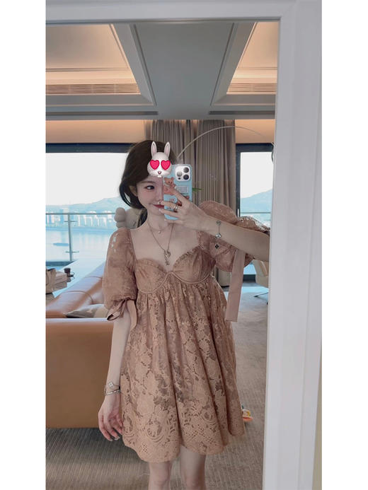 金蘑菇菇 小奶橘 /无花果陶片色系 重工蕾丝裙 商品图1
