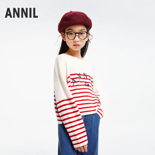 女童短版绣花毛衣新款安奈儿童装实体店同款AG434522 商品图1