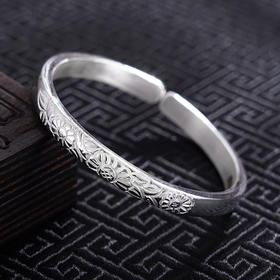 【恋花无忧】子佩集S999银手工手镯原创设计【55071118】2407