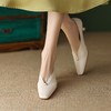 【预售5天】米色杏色珍珠方头法式复古优雅气质高跟鞋女细跟浅口单鞋WC&M9961 商品缩略图2