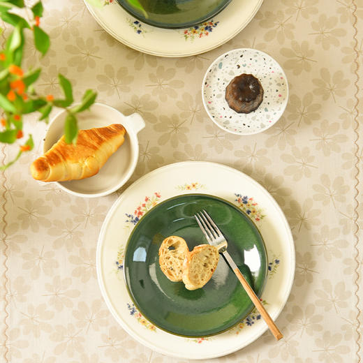 树叶印花双人餐旗桌旗轻奢田园高级感家用复古高档台布 商品图1