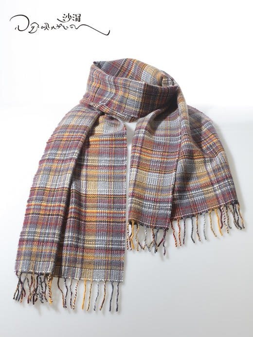 西藏手工氆氇萨迦山羊绒条纹围巾秋冬季SJF96P722N 商品图4