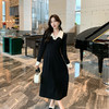 奢姿2024年秋季新款大码女装复古撞色裙子胖妹妹法式针织连衣裙9943860287 商品缩略图0