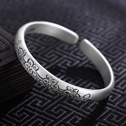 【花雾凝香】子佩集S999银手工手镯原创设计【55071217】2407 商品图2