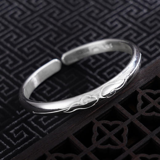 【祥云轻笼】子佩集S999银手工手镯原创设计【55081115】2407 商品图3