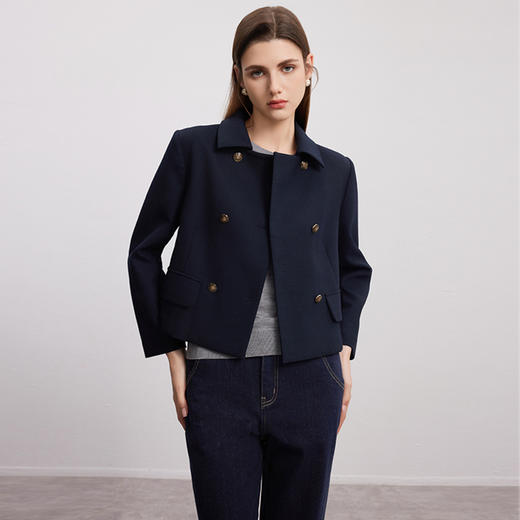 【短款双排扣西装外套】24年秋季新品女士时尚通勤商务西装小外套 商品图2
