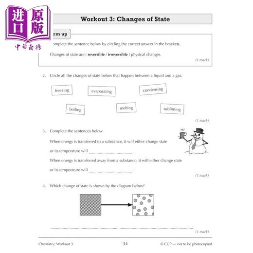 【中商原版】英国原版CGP New KS3 Year 7 Science 10-Minute Weekly Workouts (includes answers) 商品图4