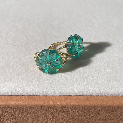 北京仓｜Leticia Ponti-Bague Iris-磷灰石色 水晶 花朵 戒指［法国设计师］ 商品图3