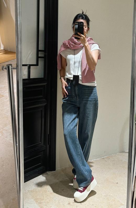 【包邮发顺丰】洛诗琳夏季新款柔软透气纯天然棉亲柔感阔腿直筒牛仔裤KTT326 商品图3