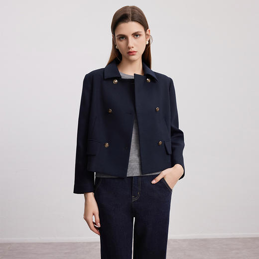 【短款双排扣西装外套】24年秋季新品女士时尚通勤商务西装小外套 商品图1