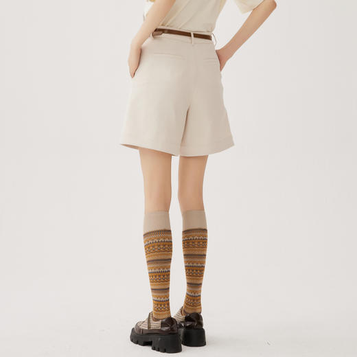 谜底A型短裤女士2024秋季新品通勤风百搭高腰挺阔直筒裤243MK1215 商品图2