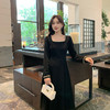 奢姿大码女装2025秋季法式复古赫本风方领裙子胖妹妹时尚连衣裙9943853580 商品缩略图2