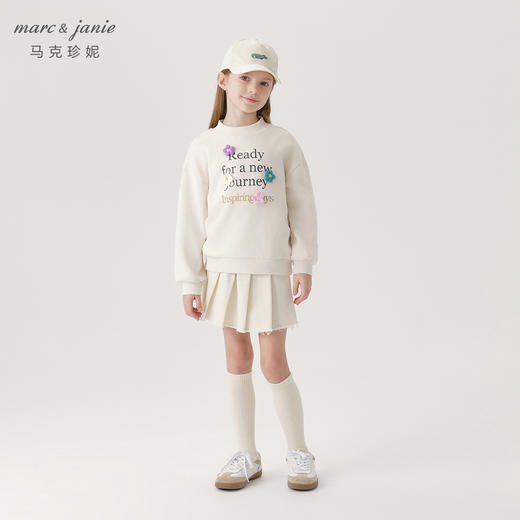马克珍妮女童立体花朵宽松卫衣儿童上衣纯棉2024年秋装新款241336 商品图1