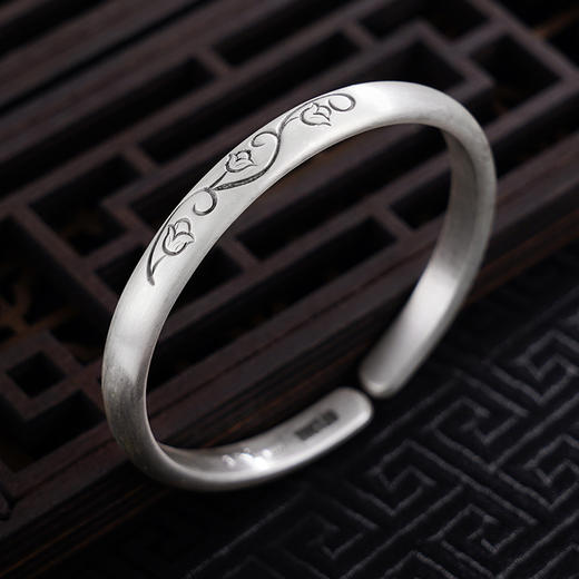 【花魂梦绕】子佩集S999银手工手镯原创设计【55071202】2407 商品图3