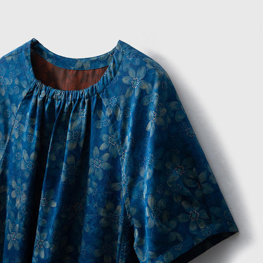 丁摩 双面穿轻奢女桑蚕丝连衣裙香云纱真丝连衣裙系带收腰裙子4ZF-YSDL063 商品图1