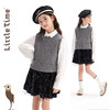 littletime童装羊毛针织衫男女童秋冬新款经典学院灰色毛衣背心 商品缩略图1