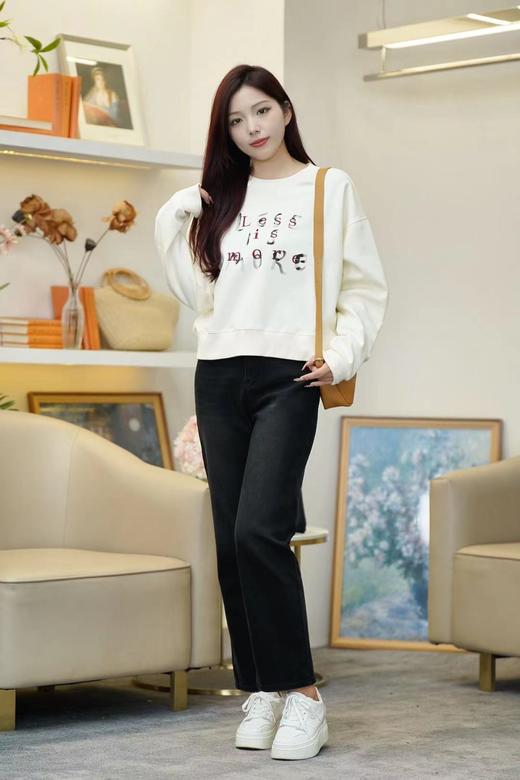 【内购不退换】【蓝M1黑S1】臣禾	时髦直筒裤JZ243060158【金猪甄选】 商品图2