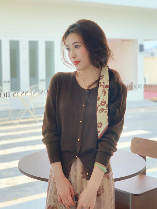 【百图lulu定制】【金豆开衫】羊毛混纺 柔软细腻  金色纽扣 开衫针织衫 商品图1