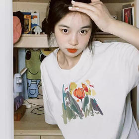 买一送一！第二件0元 纯棉T恤女白色200克短袖t恤女ins美式T恤精梳棉潮牌上衣女学生T恤