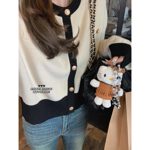 金蘑菇菇 Gabrielle嘉伯丽尔 中古香香/ 经典黑白拼色针织开衫 商品图4