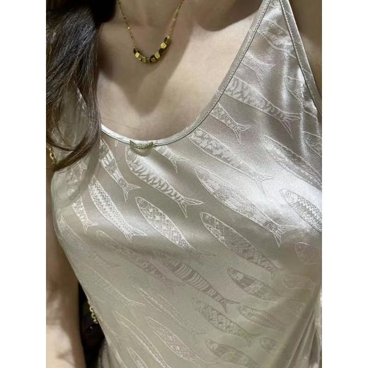 【包邮发顺丰】洛诗琳夏季新款轻柔亲肤高品质真丝提花缎面吊带GQ22079 商品图0