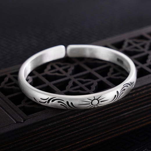 【如日方升】子佩集S999银手工手镯原创设计【55071221】2407 商品图3