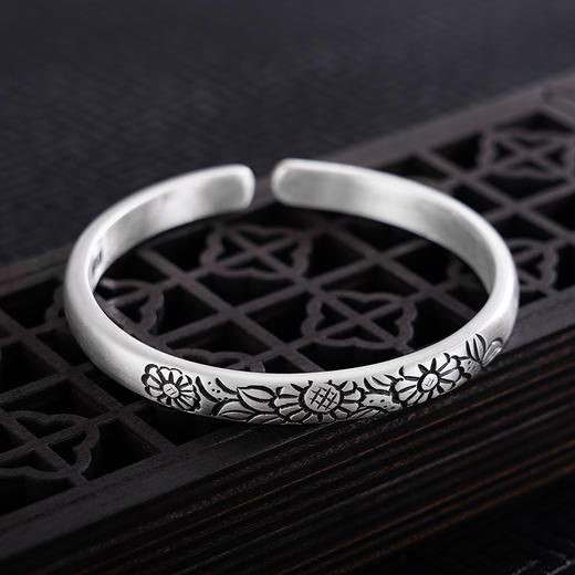 【暗恋回声】子佩集S999银手工手镯原创设计【55071218】2407 商品图4