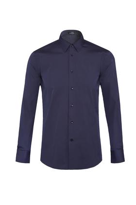 callisto藏青棉混纺休闲衬衫