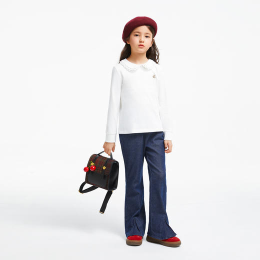 女童防褪色微喇牛仔单裤新款安奈儿童装实体店同款AG436614 商品图3