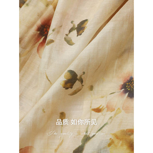 【限时秒杀】COCOBELLA炒色写意花卉莱赛尔半身裙设计感度假风长裙HS0053-2 商品图4