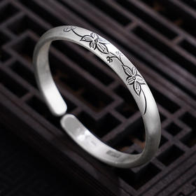 【花影舞露】子佩集S999银手工手镯原创设计【55071213】2407