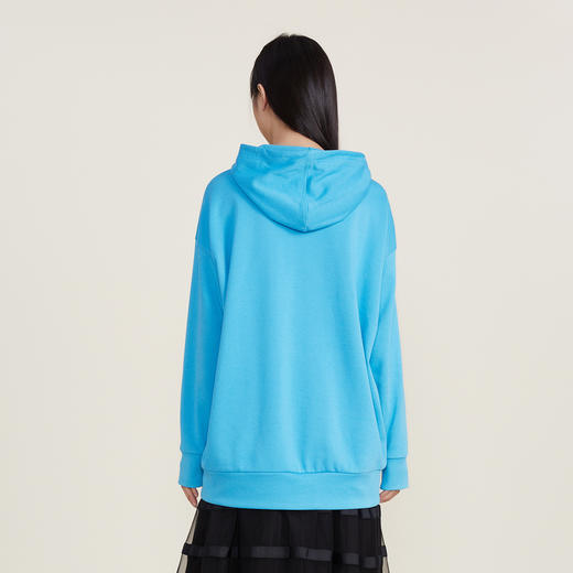 谜底2022冬新款连帽中长款卫衣女宽松立体趣味手钩绣花224MV1635 商品图2