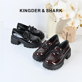 经典鲨2024年秋新款潮流时尚安可拉红一脚蹬中粗跟乐福鞋女KC01-D37071