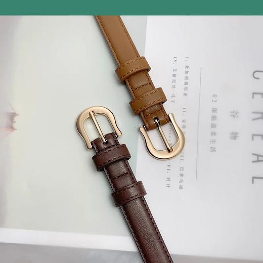 「19.9到手！三色可选」皮带棕色女士腰带女生夏季新款时尚裤带细韩版潮流牛仔裤配饰 商品图2