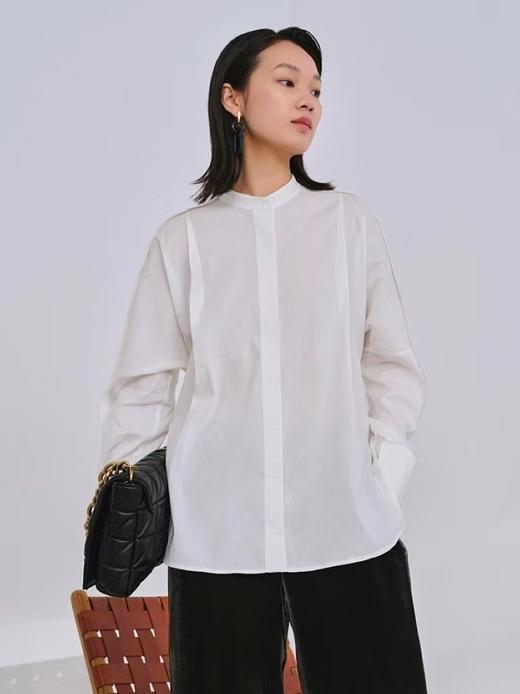 8288#丝麻小立领衬衫 商品图0