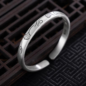 【银杏秋悟】子佩集S999银手工手镯原创设计【55071222】2407