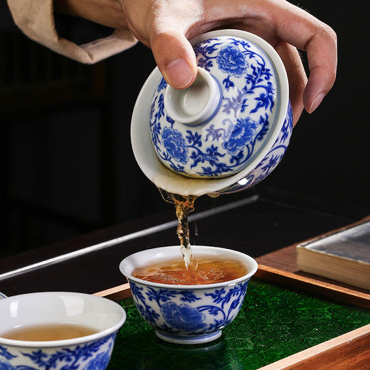 青花富贵满堂5头茶具 商品图3